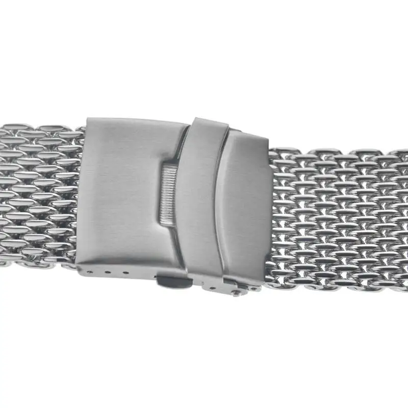 18 мм, 20 мм, 22 мм, 24 мм, нержавеющая сталь, Миланская Акула, сетчатый ремешок для часов, Серебристый браслет для мужчин и женщин, наручные часы