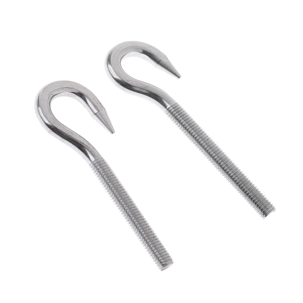 Marine Stainless Steel Hook Bolt Eye Screw Threaded Bolt Boat Parts M8&M6