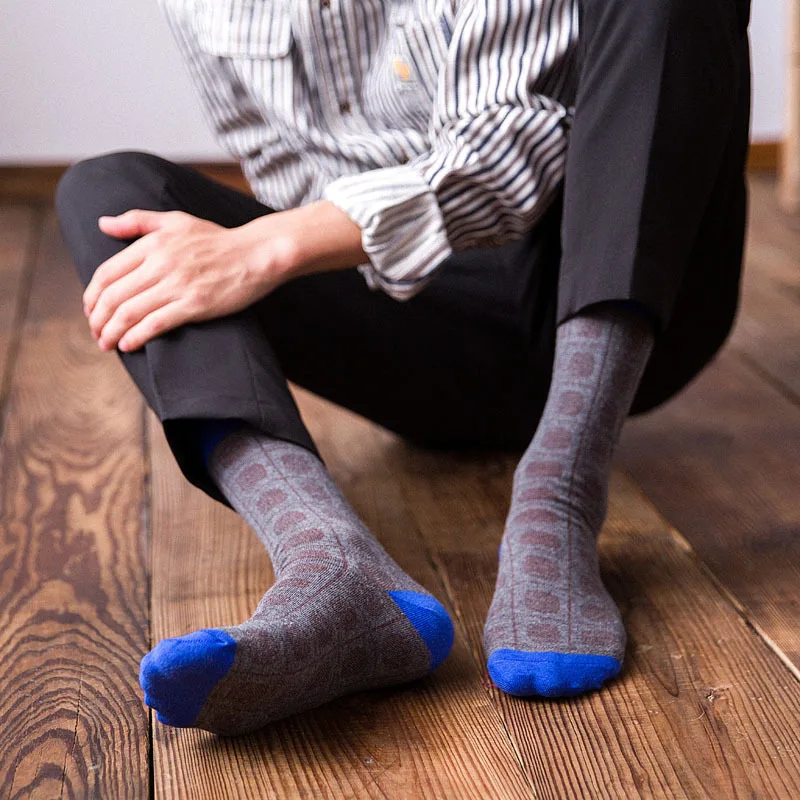 Morematch 1 пара мужские большие Безразмерные носки геометрические хлопковые носки с рисунком мужской кошелек носки 6 цветов на выбор