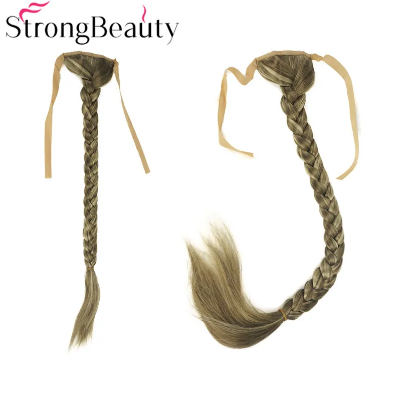 StrongBeauty, длинный рыбий хвост, коса, конский хвост, наращивание, Синтетическая лента, шиньон, 16 цветов - Цвет: 14-24