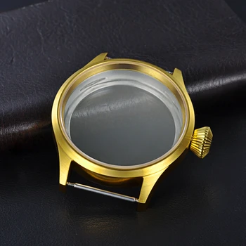 

43mm Corgeut Sapphire Crystal 316L Golden Case Fit With Hand Winding 6497/6498 Movement