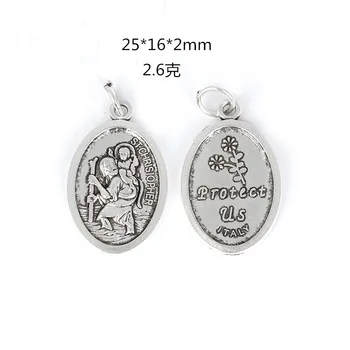 

All Kinds Of 60 Pcs/lot Free Shipping Any Zinc Alloy Metal Plating Christian Saint Christopher Religious Charms Pendant