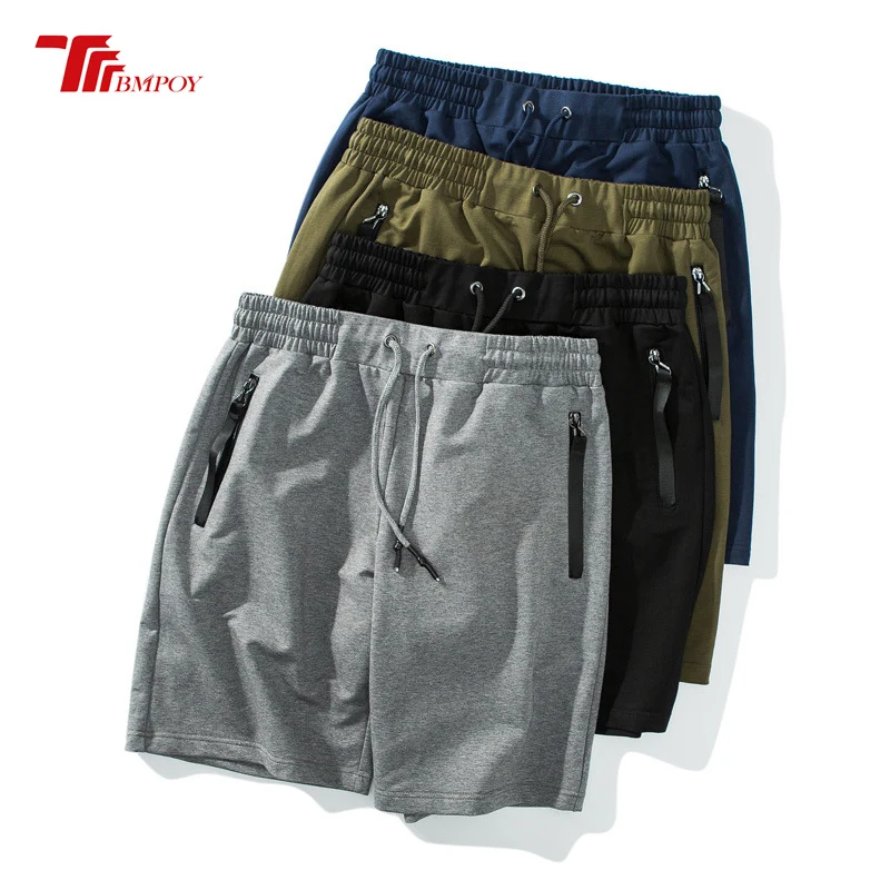 Новые мужские повседневные шорты летние мужские с эластичной резинкой на талии прямые хлопковые шорты большого размера однотонные высококачественные DK001