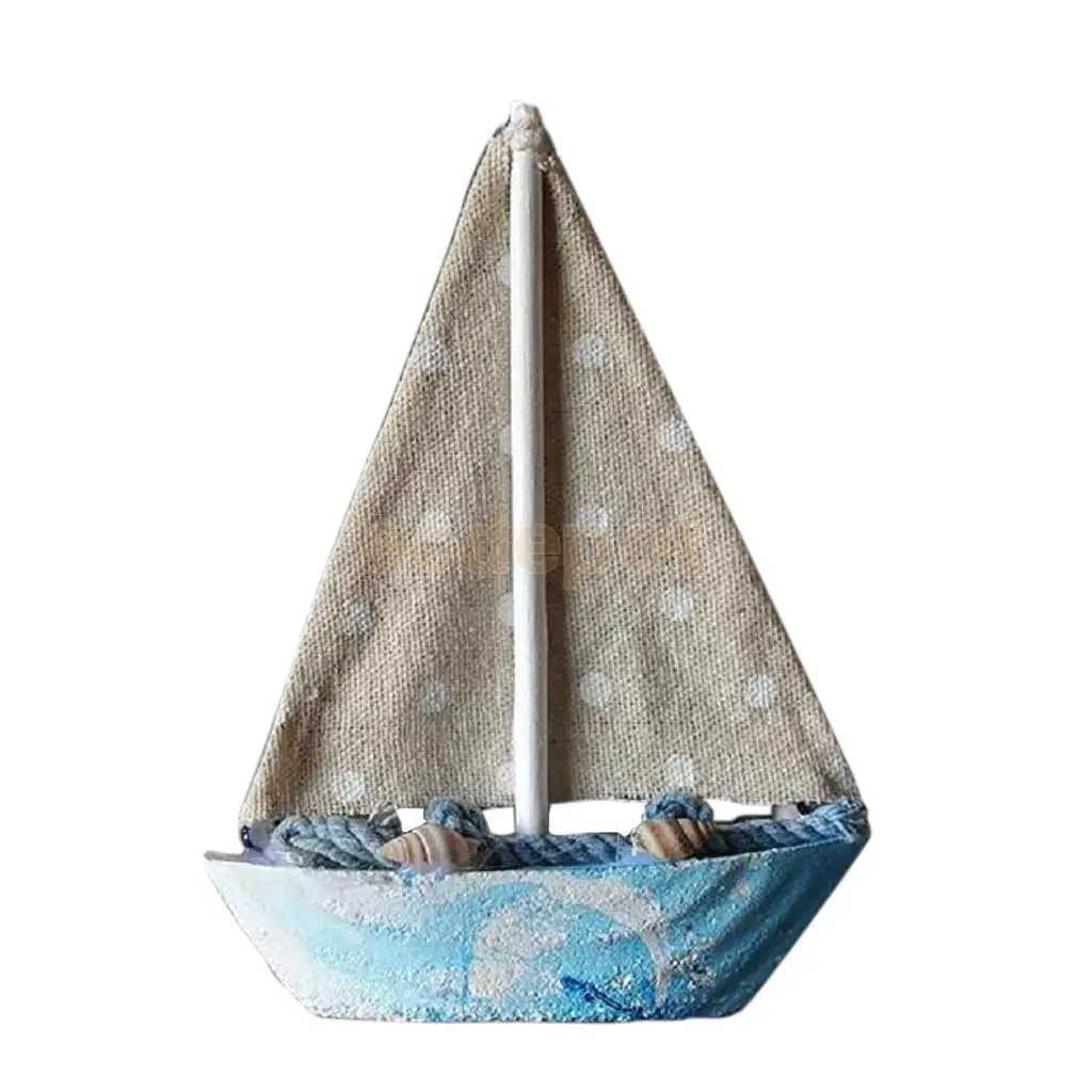 Handcrafted Wooden Nautical Sailing Boat Ornament Home Desktop Decor Christmas Gift