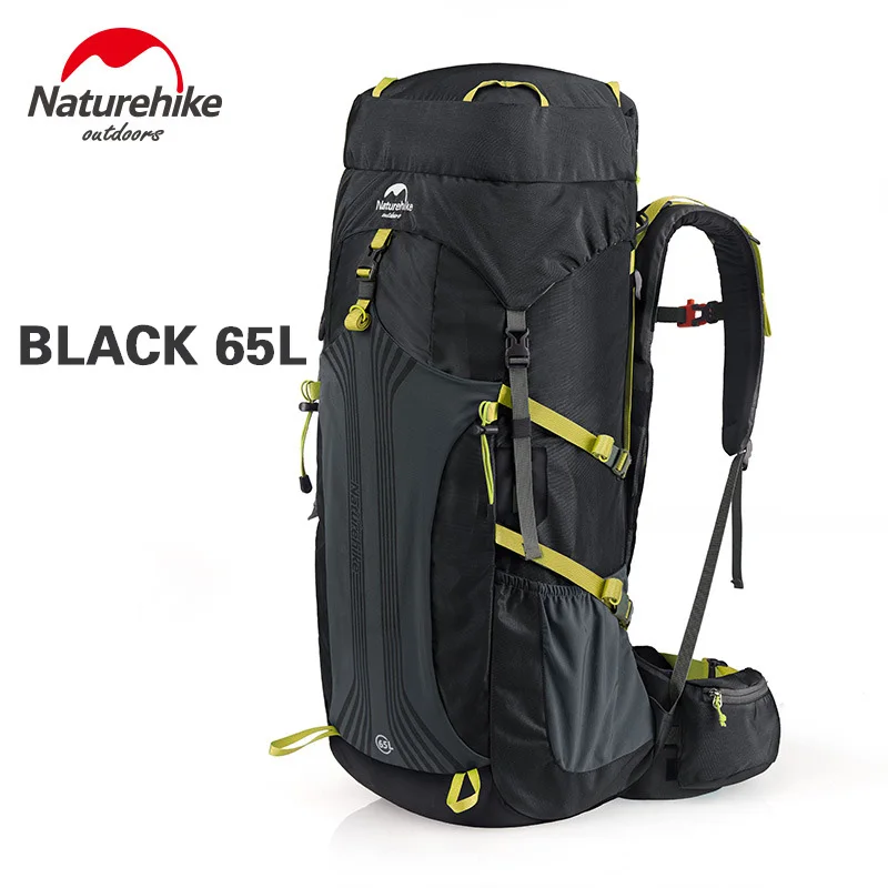 Naturehike 55Л 65л рюкзак походный рюкзак Открытый Кемпинг Профессиональный альпинистский мешок с подвеской системы спортивный BagNH16Y065-Q - Цвет: 65L-Black