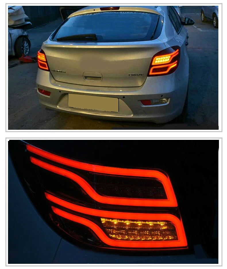 Стайлинга автомобилей Хвост лампы для Chevrolet Cruze задние фонари Хэтчбек 2009- светодиодный заднего света лампы Хвост DRL+ тормоз+ Парк+ световой сигнал