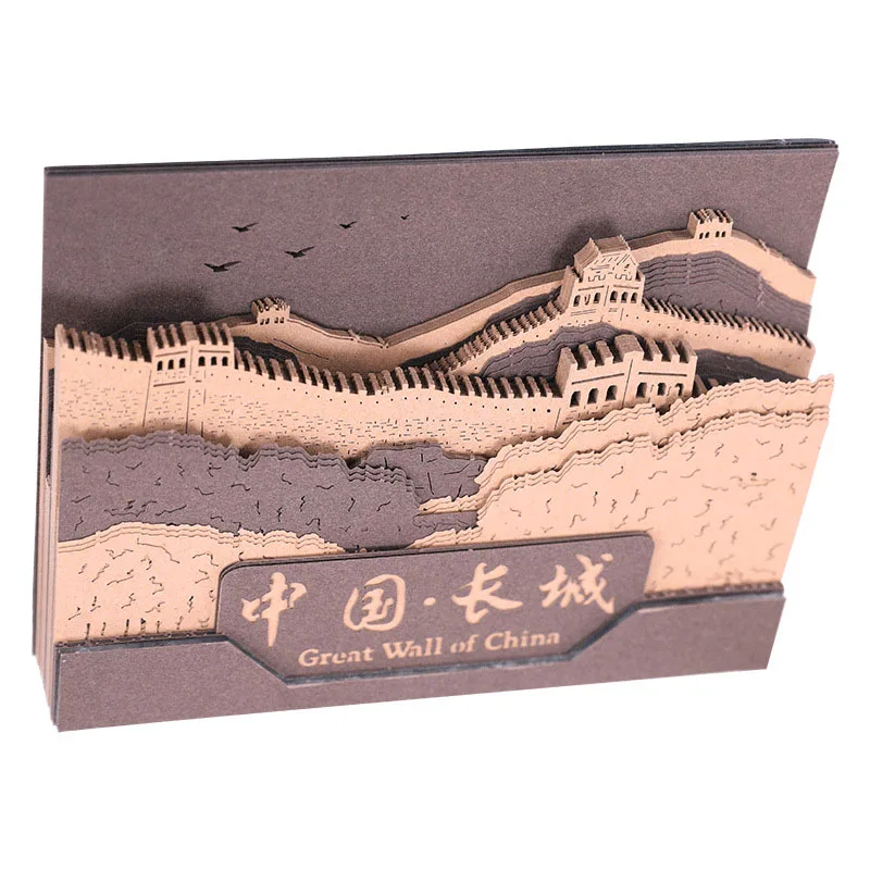 

3D Laser Cut Landscape Architecture Model Paper Marker Memo Pad Sticky Note Bookmark Stationery Business Creative Christmas Gift