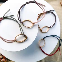 1 шт., веревка для волос для девочек, креативная новинка, простое милое кольцо для волос, металлическое кольцо, хит, цветная головная веревка, галстук для волос, G0409