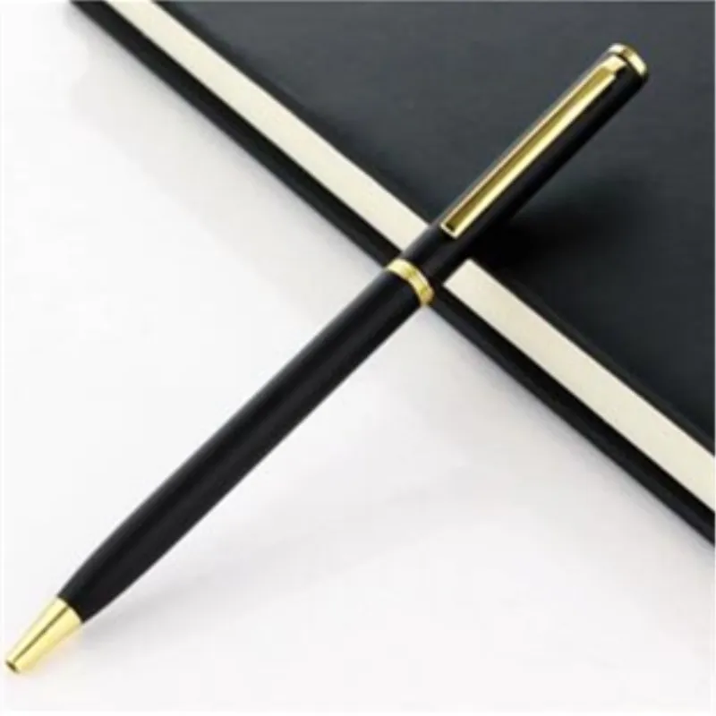 Школьные канцелярские товары многоцветная Mb роликовая ручка 1 шт. высокое качество ядро металлическая шариковая ручка вращающаяся металлическая старая масляная ручка - Цвет: Matte Black Golden