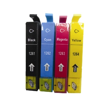 

10pcs Ink cartridge For Epson T1261 T1262 T1263 T1264 for Epson WF-3520 WF3540 WorkForce 520 630 635 840 Printer, Free shipping