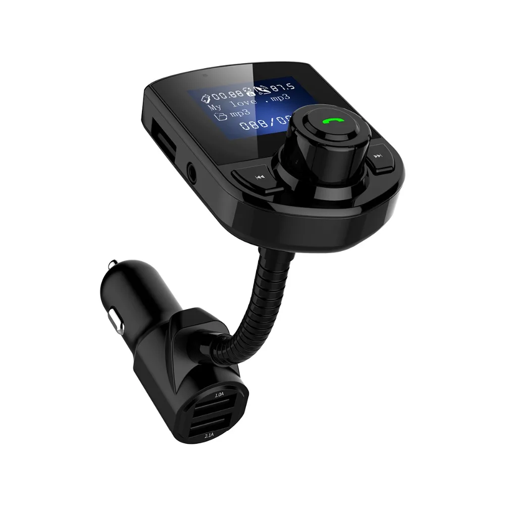 KORSEED Car FM Transmitter Bluetooth Kit 3.1A Car Charger USB Port AUX Audio Radio LCD Display Mp3 Player Phone Handsfree Carkit