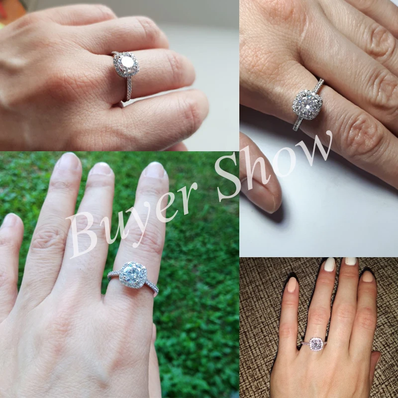 ZAKOL Round CZ Wedding Rings for Women Silver Color Jewelry Luxury Rings Engagement Square Bague Zirconia Accessories FSRP117