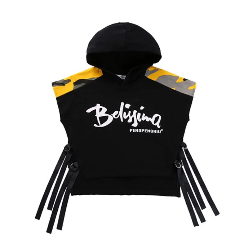 Spring Autumn Boys Girls Street Dance Clothes Suit Children's Fashion Print Performance Tracksuit Kid Hip-Hop Sportswear Outfit (13)
