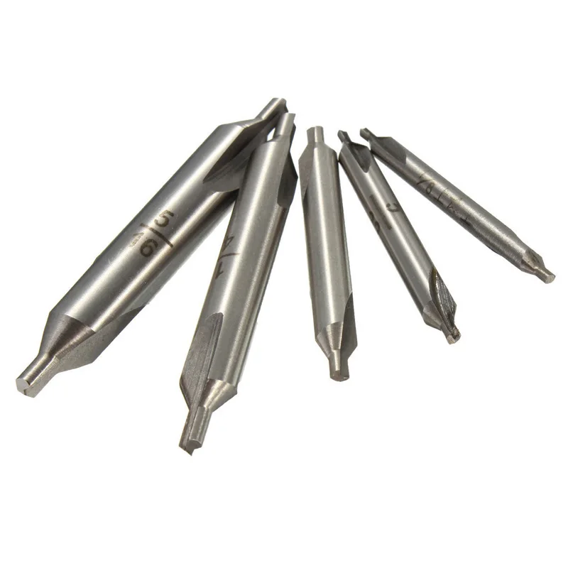 5 Pc Premium HSS 60 degree Center Drill Combined Drill & Countersink