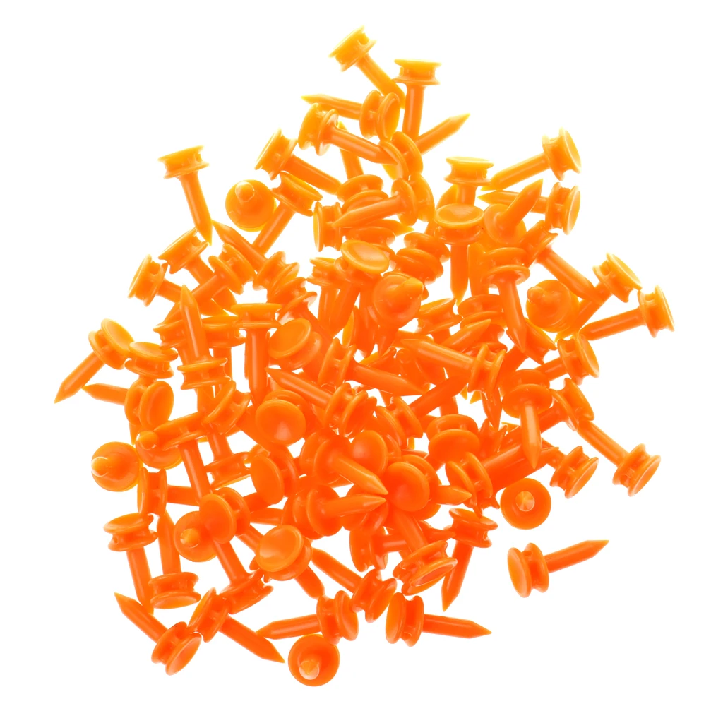 100 Pcs/Pack Professional Golf Tees 25mm 0.98'  Castle Orange Golfer Accessory 