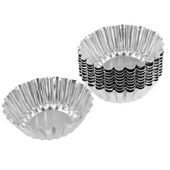 

12 Pieces Aluminum Egg Tart Mold Pie Baking Pan Cupcake Pan