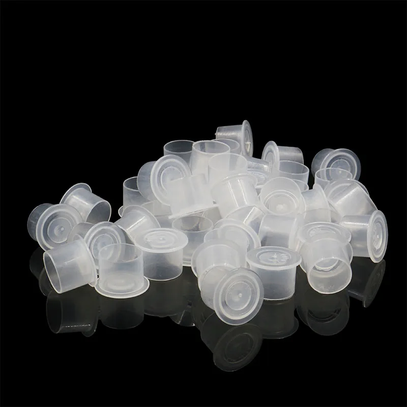 Disposable Tattoo Ink Cups 100 PCS 4 sizes Permanent Makeup Pigment Clear Holder Container Cap