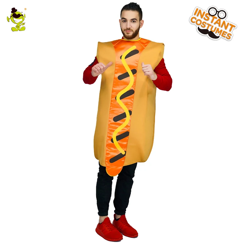 Buy Adult Men's Hot Dog Costume Party Jumpsuit Amusing