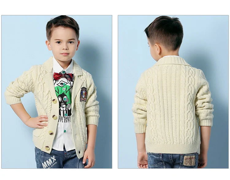 Детские Свитера Кардиган Для Мальчиков Весеняя Куртка Толщиная Верхняя ...