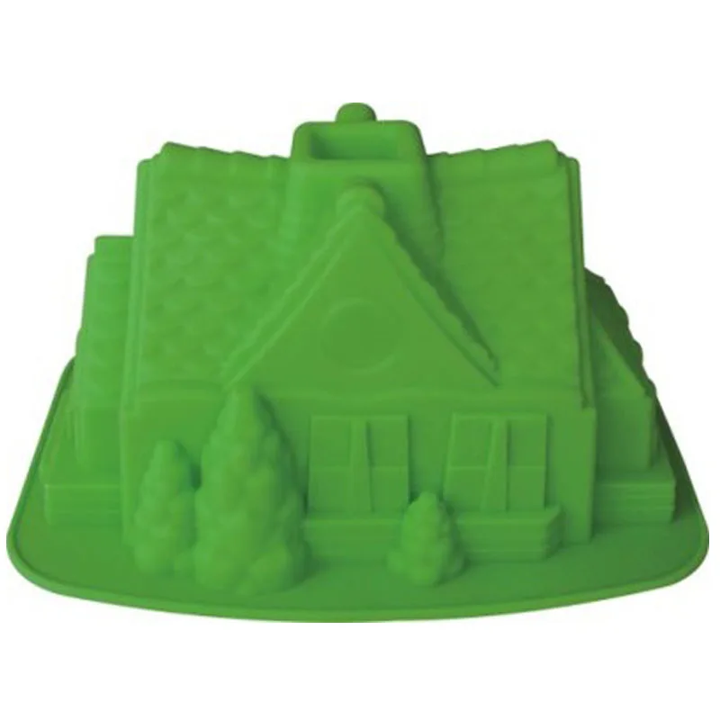 

26*20*13CM Continental cozy detached small house shape silicone bakeware fondant cake chocolate mold resin clay craft mould
