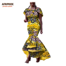 2017 Fall african women dress AFRIPRIDE private custom off shoulder ankle length trumpet dress formal style