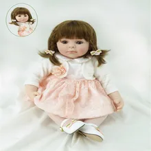 20 дюймов 50 см детский Возрожденный силикон куклы детские игрушки оранжевое платье принцессы Милая девочка