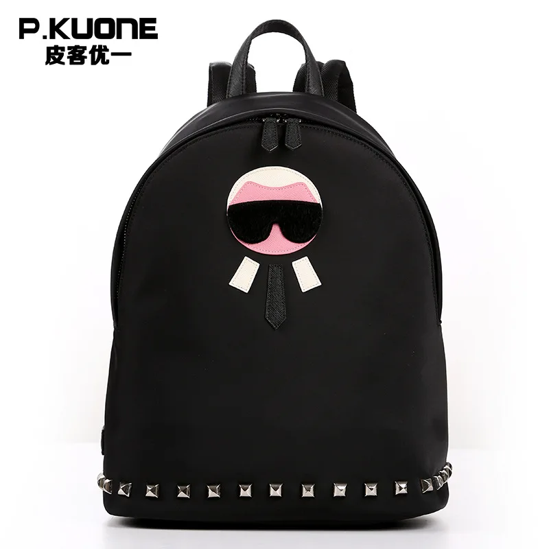 P.KUONE 2018High Quality School Bag For Teenager Girl New Arrived Canvas Women Mini Backpack Famous Brand Shoulder Bag Female 2018 new canvas women backpack big girl student book bag high quality ladies school bag for teenager