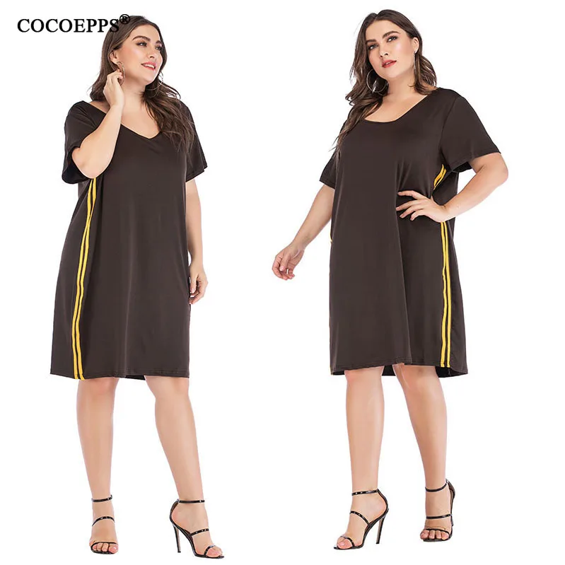 

COCOEPPS 2019 Summer Women Dress Plus Size Dress Casual Vestidos Spring Women Ladies Clothing big Size Loose Dresses