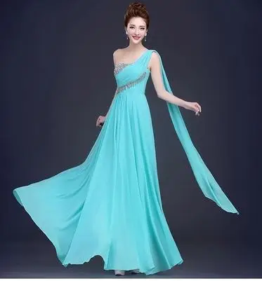 Vestido de festa de casamento популярное шифоновое платье трапециевидной формы с блестками кораллового цвета, длинное платье подружки невесты до 50 лет, платье для свадебной вечеринки - Цвет: sky blue