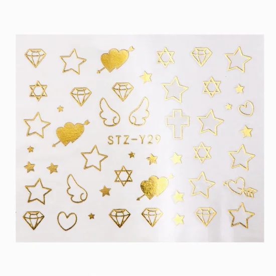1 шт Весна новая красота воды наклейки слайдеры золото уникальный дизайн для ногтей Маникюр украшения TRSTZ-Y01-29 - Цвет: STZ-Y29 Gold