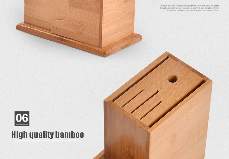 Multifunctional Kitchen Accessories Bamboo Knife Holder Ventilated Dry Knife Rest Health Creative Knife Block Free Shipping16