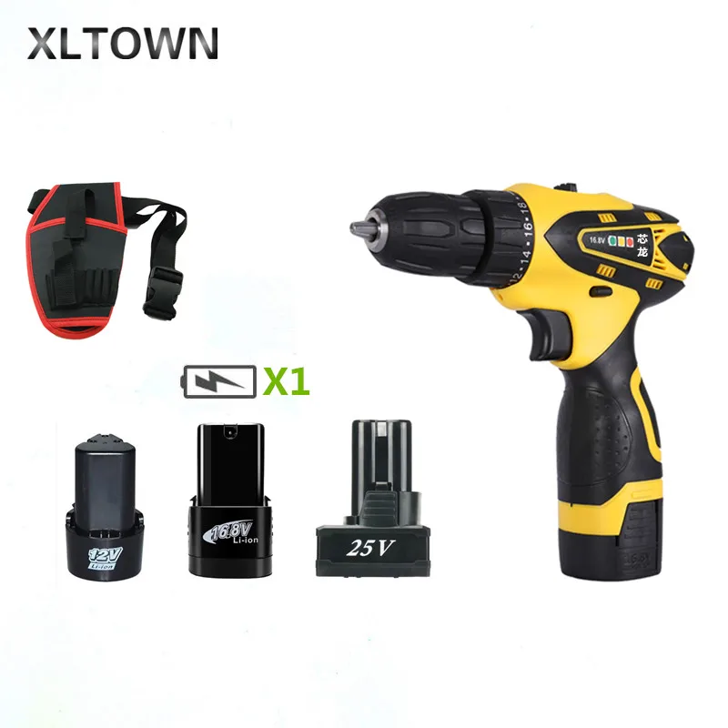 XLTOWN 12/16. 8/алюминиевая крышка 25В электрическая отвертка перезаряжаемая литиевая