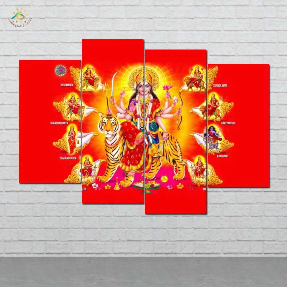 Hindu God Durga Matha Wall Art Hd Prints Canvas Art Painting ...