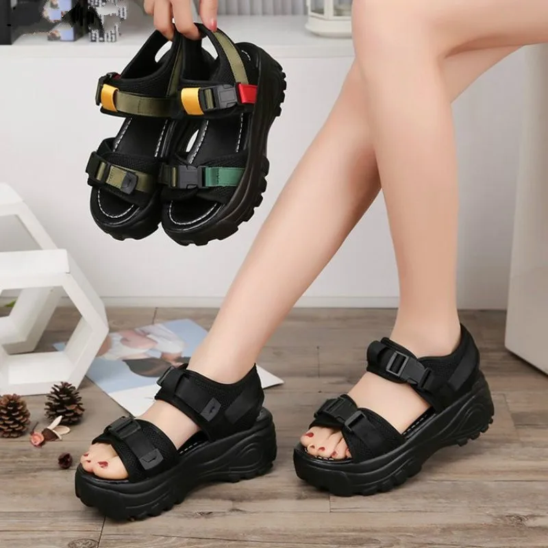 

Gladiator Platform Women's Sandals 2019 Summer Fashion Women Chunky Beach Sandal Leather Comfortable Casual Woman Shoes AZ-34
