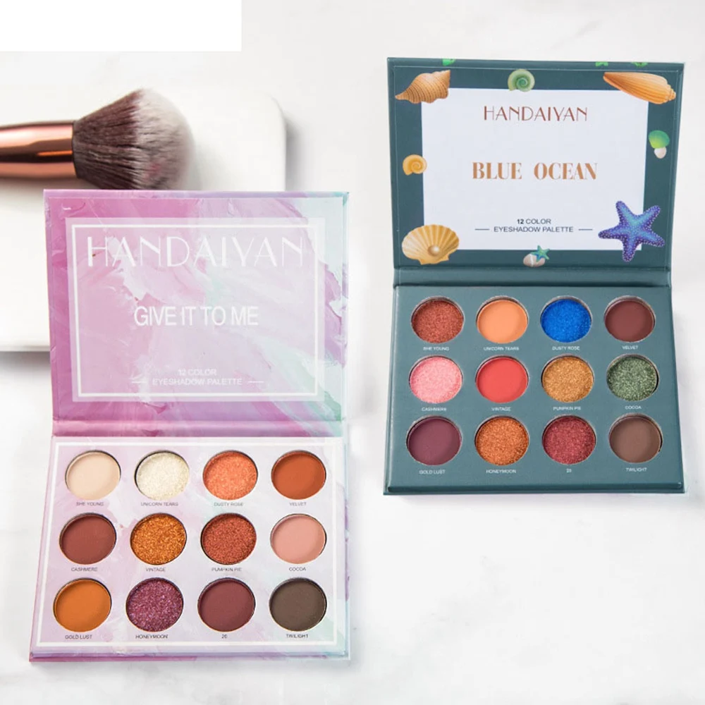 

12 Colors Eye Shadow Palette Women Pearl Matte Eye Shadow Makeup Kit Pigment Flash Glitter Make Up Set Palette Cosmetics