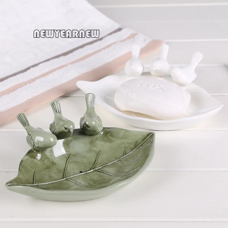 

NEWYEARNEW Resin Creative Soap Box Love Bird Mediterranean Style Home Accessories Dish Ornaments Home Furnishing Decoration