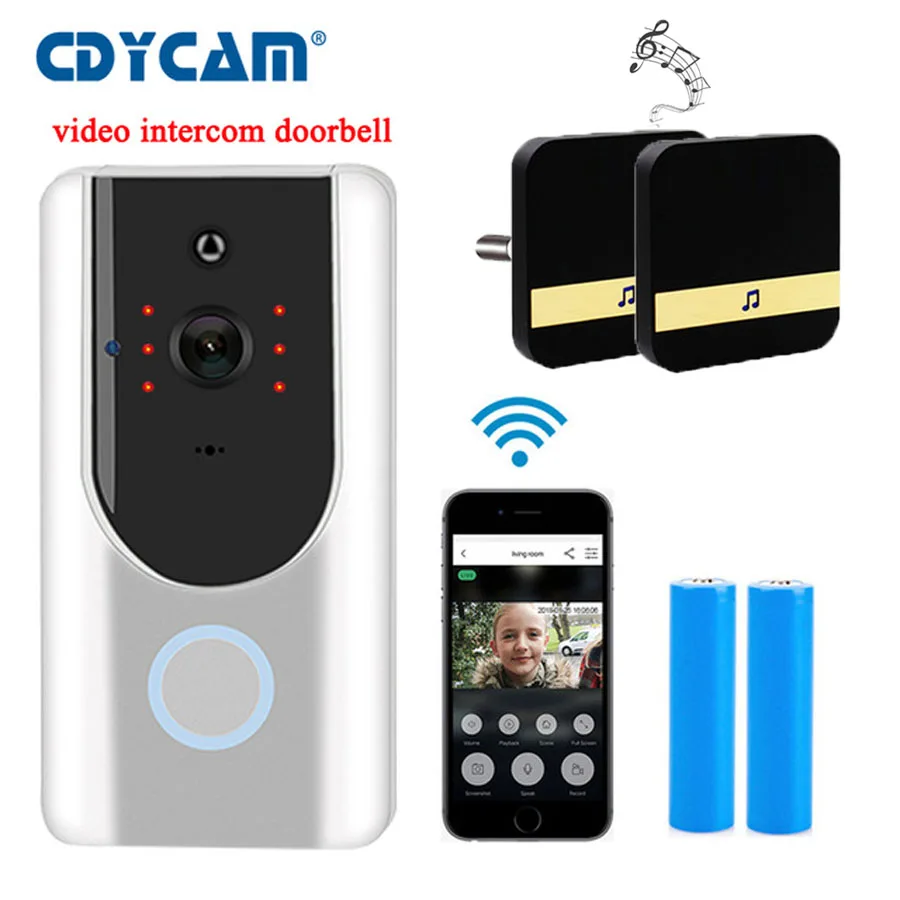 Cdycam wifi IP дверной звонок 720P камера видео дверной звонок ночного видения ИК датчик движения сигнализация безопасности беспроводная камера с батареей