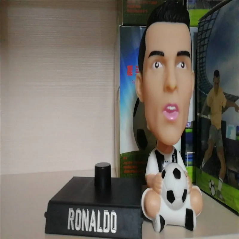 

13cm Football/Basketball Stars C Ronaldo JUV 7 Messi James Bobble Head Dolls PVC Action Figure Model Toys Car Decoration Gift