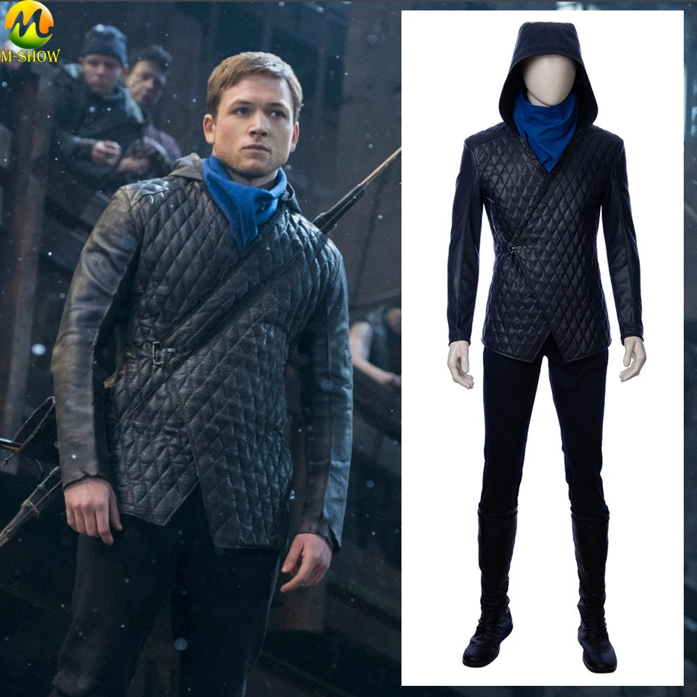 

Movie Robin Hood Cosplay Costume Taron David Egerton Leather Cosplay Halloween Costumes For Adult Men Custom Made