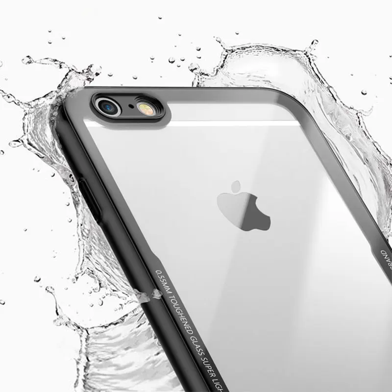 Ascromy For iPhone X Case Hybrid Tempered Glass Protective Soft Bumper Shockproof Cover For iPhone 8 Plus 7 6 6S 10 AccessorieS (6)
