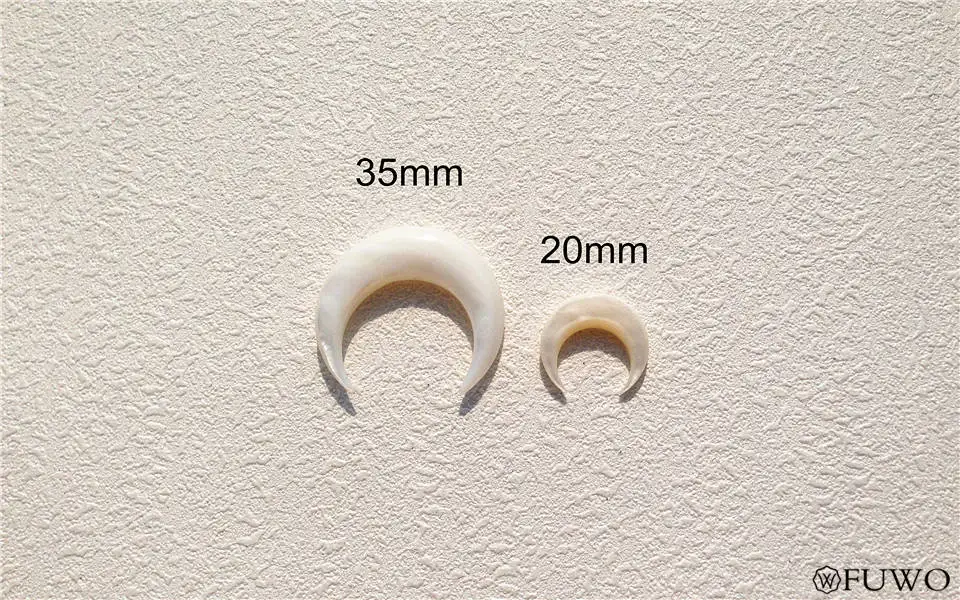 20 mm 35mm Double Horn Crescent Mother of Pearl 10