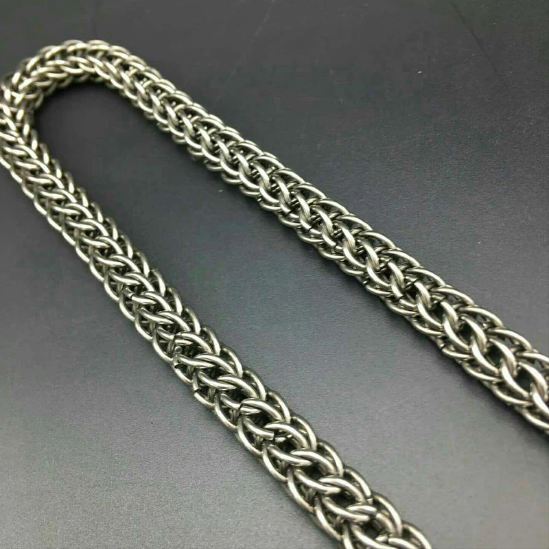 

Pure Titanium 27.6" Chunky necklace Persian Weave Custom Fit Unisex