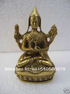 

Brass Little Tsongkahpa Guru Buddha Tibet Bronze Statue Figurine