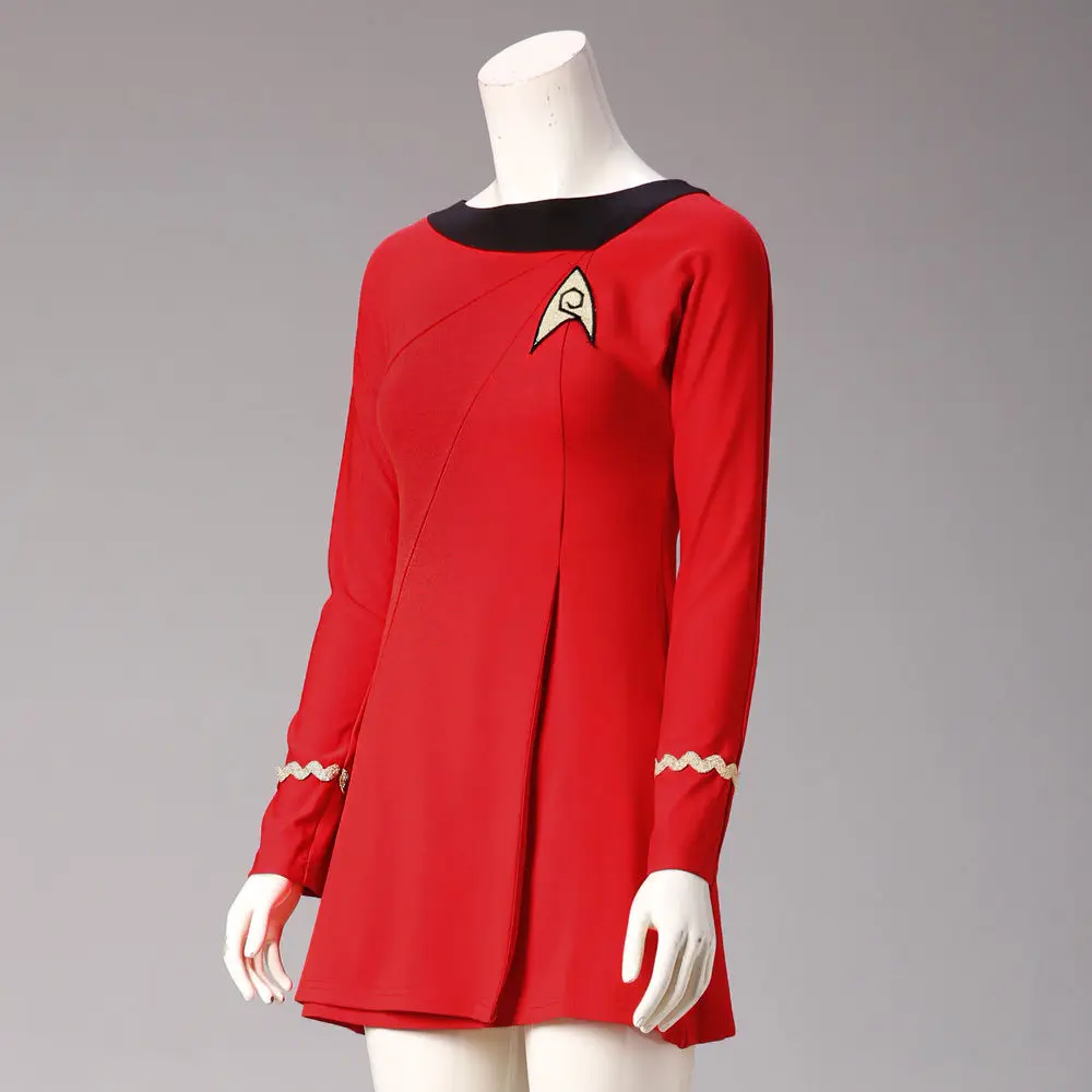 Костюмы Startreks, косплей, ST, женская униформа, красное платье, костюмы для косплея на Хэллоуин