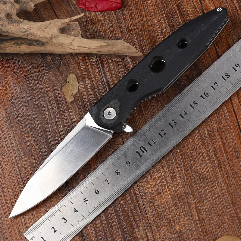 Складной нож высокой твердости тактический 9Cr18Mov Blade G10 инкрустированный ручкой