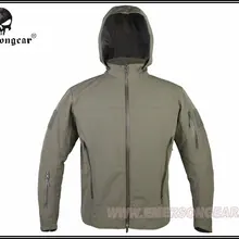 Охотничьи походные Emerson уличные легкие тактические мягкие оболочки куртки с капюшоном дышащие серо-зеленый FG EM6873F