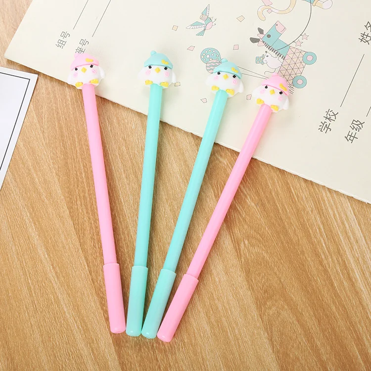 

1 PCs Cartoon Kawaii Creative Stationery Student Neutral Pen Cute Learning Supplies Water Pen Black Needle Office Animal Pen