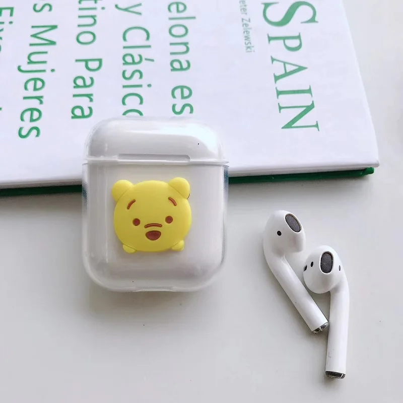 Мультфильм милый 3D Микки Минни большие глаза Airpods Крышка для Apple беспроводной Bluetooth гарнитура Ipod анти-осень мягкая коробка оболочки