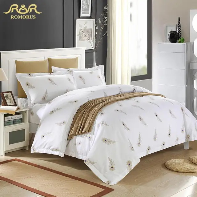 Best Offers Luxury White Hotel Duvet Cover Set Quality King Queen Size Bed Linen/Cover 100% Cotton Bedding Set with Feathers Bed in a Bag Best Offers Luxury White Hotel Duvet Cover Set Quality King Queen Size Bed Linen/Cover 100% Cotton Bedding Set with Feathers Bed in a Bag