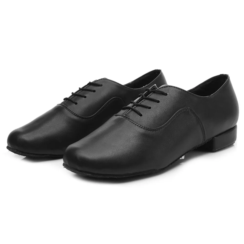 Men Latin Salsa Tango Dance Shoes Modern Tango Salsa Leather Ballroom Shoes Square Heels Adults Children Boys Party Dance dance shoes
